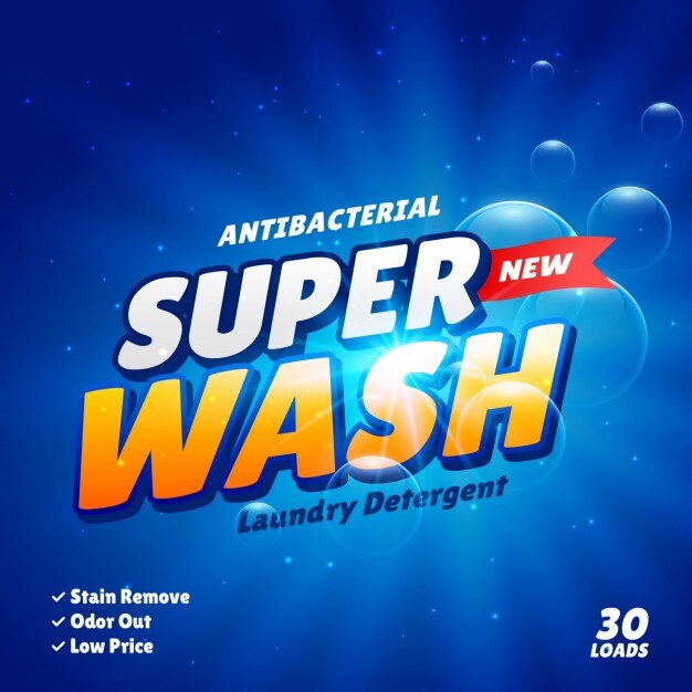 Free Vector blue packaging for detergent