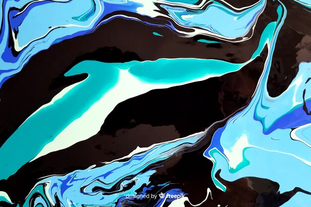 Blue paint marble texture background