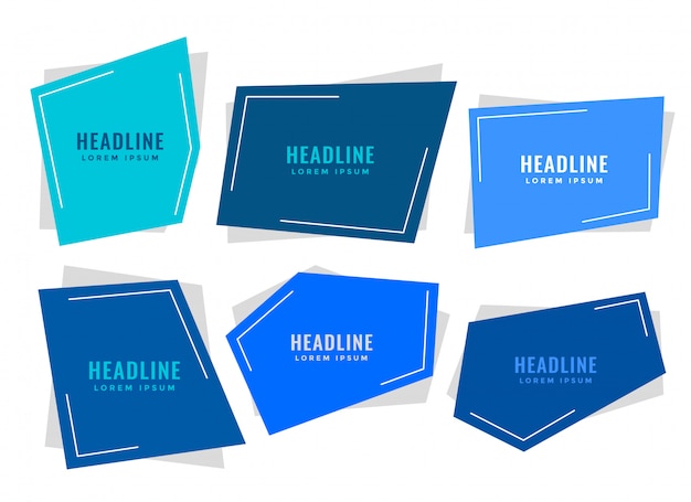 Free vector blue paper style tags with text space