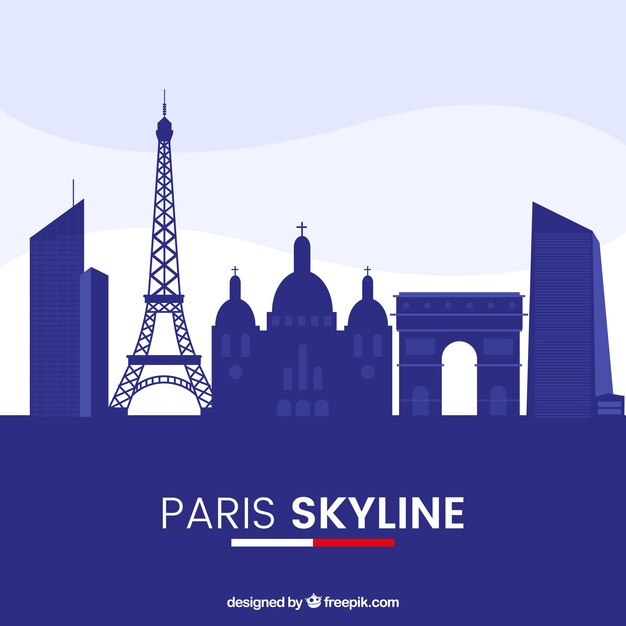 Blue paris skyline