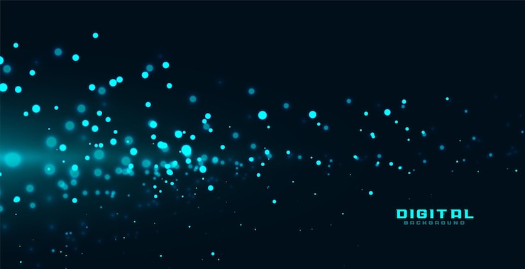 Free Vector blue particles in flowing motion background