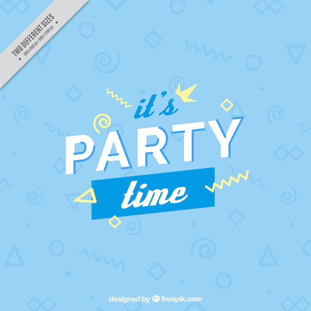 Free vector blue party background in memphis style