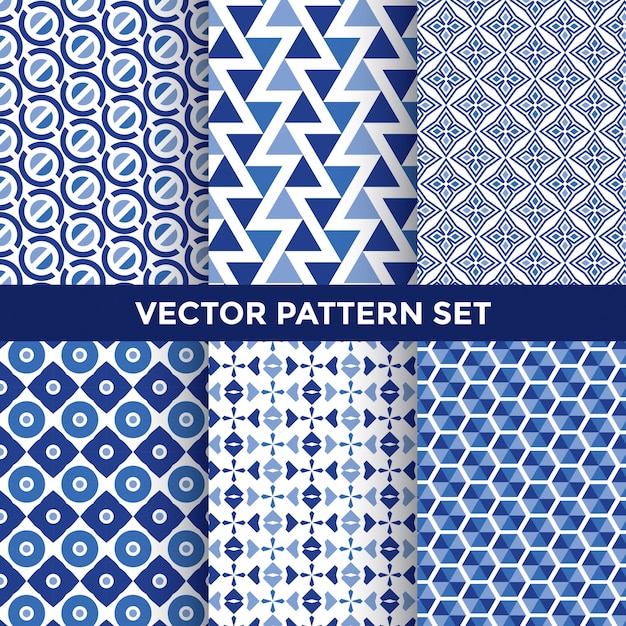 Free vector blue pattern set