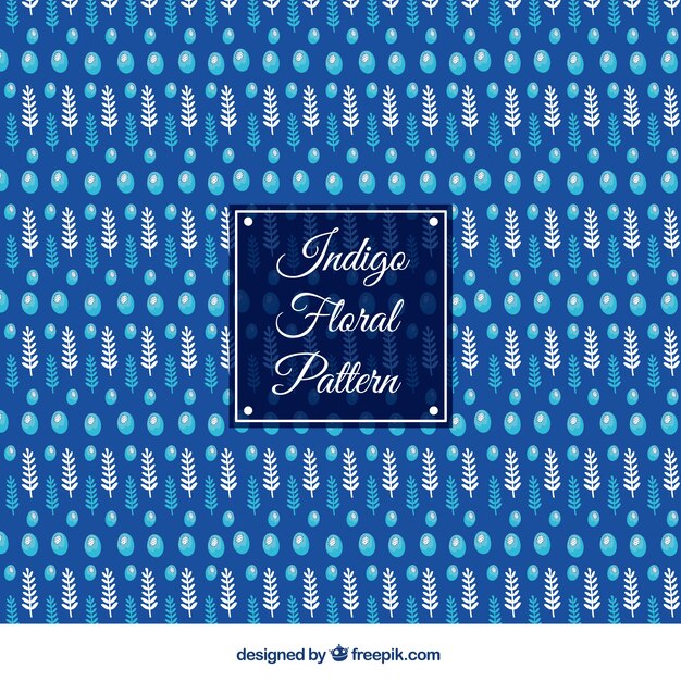Blue pattern with floral elements
