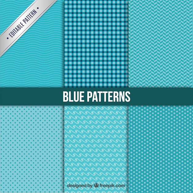 Blue patterns collection