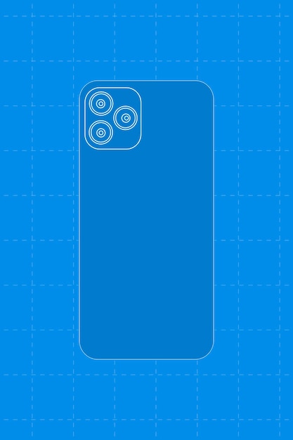 Free vector blue phone, 3 rear cameras, vector illustration