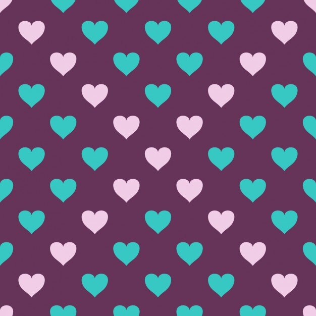 Free Vector blue and pink hearts pattern