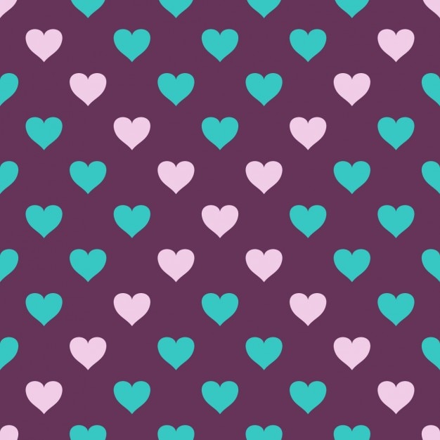 Blue and pink hearts pattern