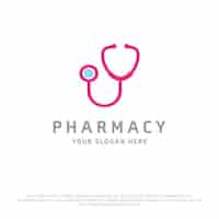 Free vector blue and pink medical logo