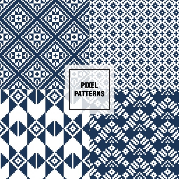 Free vector blue pixel patterns