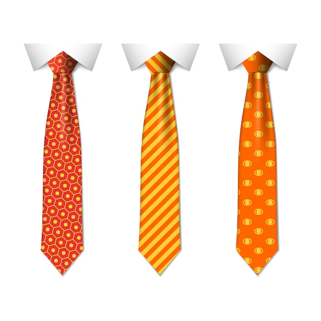 Free vector blue plain and striped ties vector illustration