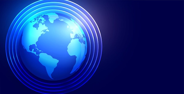 Бесплатное векторное изображение Голубая планета земля технология стиль фона