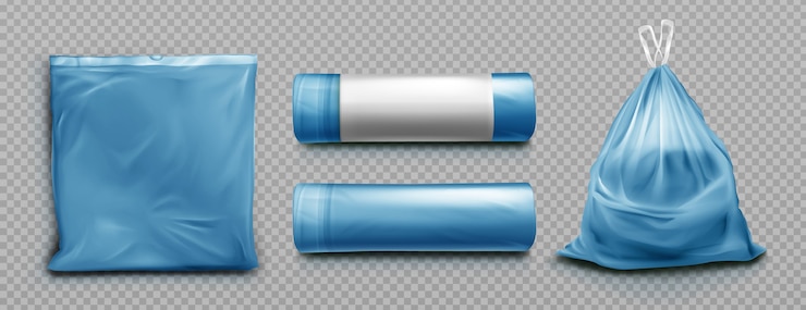 Free Vector blue plastic bag for trash