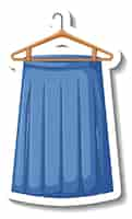 Free vector blue pleated skirt with coathanger