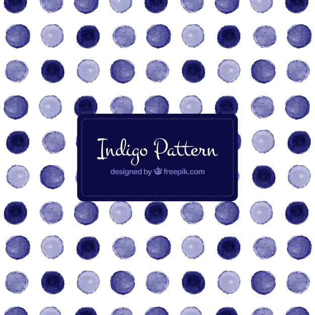 Blue polka dot pattern in watercolor