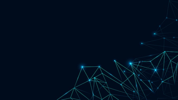 Blue polygon on dark background social template