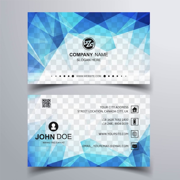 Blue polygonal business card