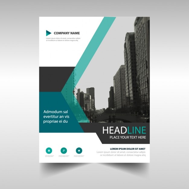 Free vector blue polygonal corporate brochure