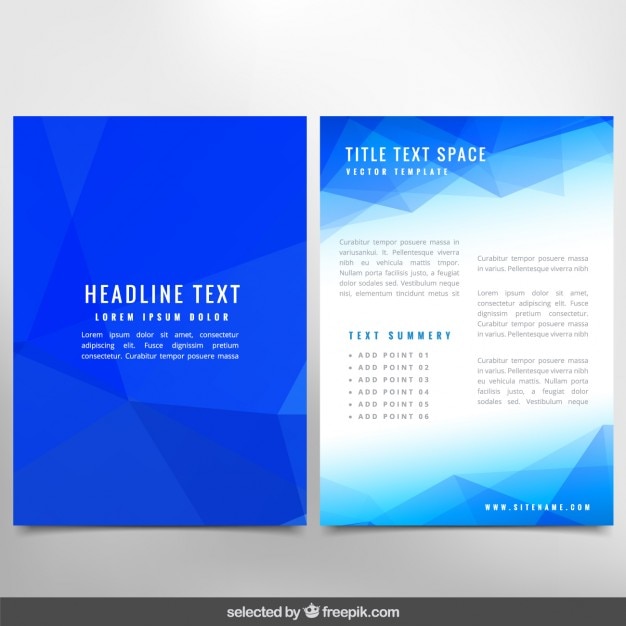 Free vector blue polygonal flyer