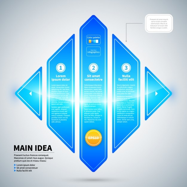 Free vector blue polygonal infographic steps