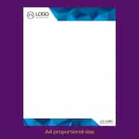 Free vector blue polygonal letterhead