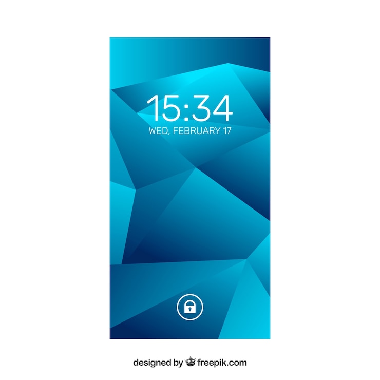 Free Vector blue polygonal mobile wallpaper