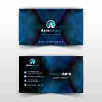 Free vector blue polygonal shape visit card