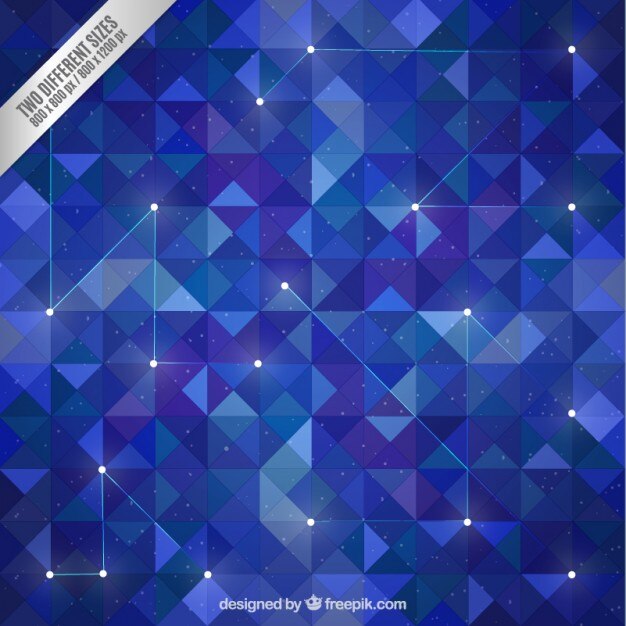 Free vector blue polygons background in galaxy style