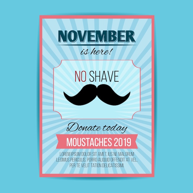 無料ベクター movemberの青いポスター