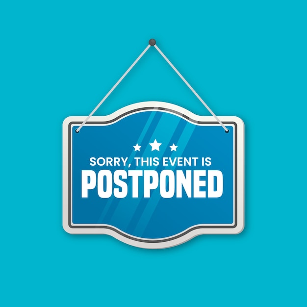 Free vector blue postponed sign illustrated