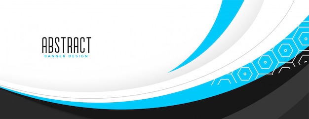 Free vector blue professional wave banner with text space