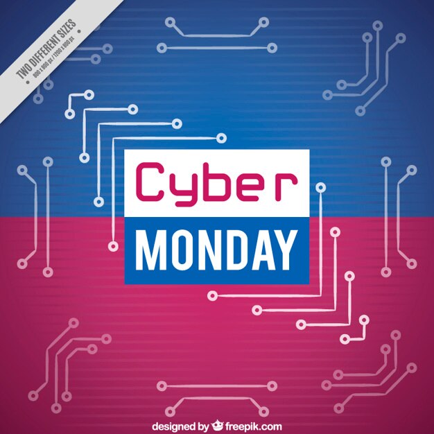 Free Vector blue and purple background of cyber monday