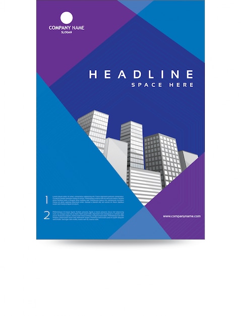 Blue and purple business brochure