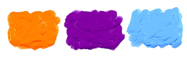 Free Vector blue purple and orange thick acrylic watercolor texture