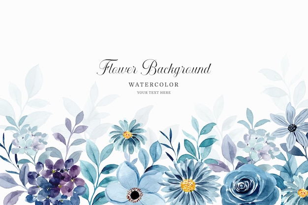 Free vector blue purple watercolor floral background