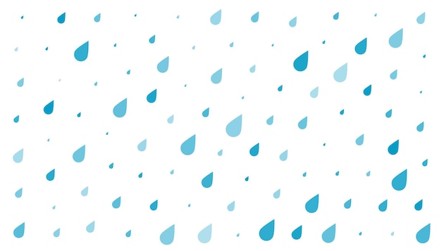 Vettore gratuito gocce di pioggia blu su sfondo bianco
