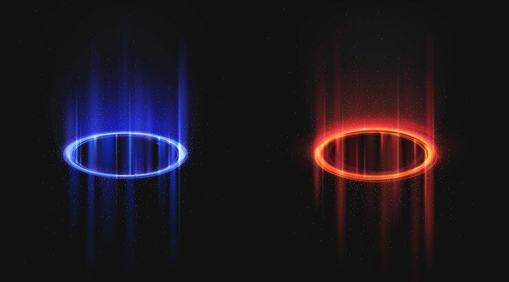 Free Vector blue and red magic portals