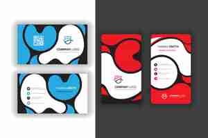 Free vector blue and red visit cards