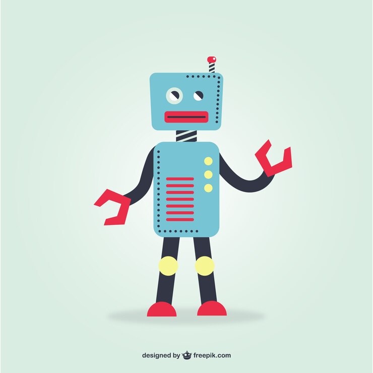 Free Vector blue retro robot