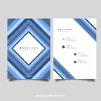 Free vector blue rhombus brohure design