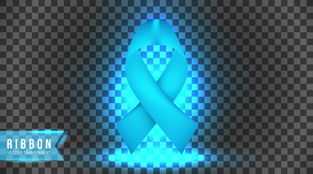 Blue ribbon Digital awareness campaign Digital technology Isolated On transparent background