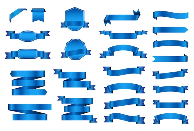 Коллекция синих лент