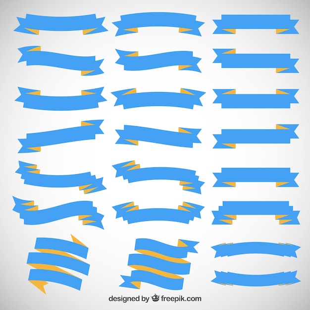 Free vector blue ribbons collection