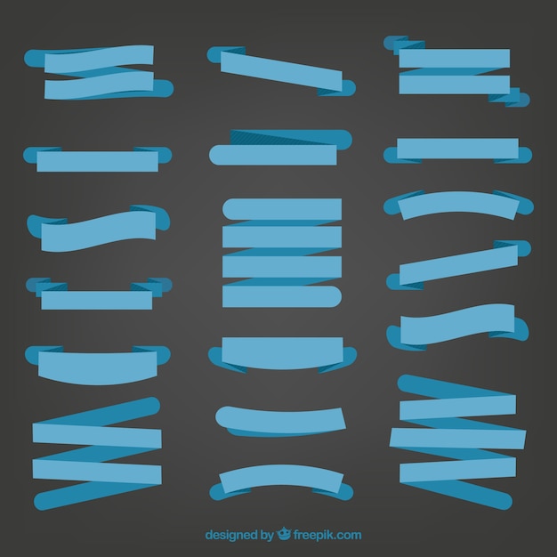 Free vector blue ribbons in retro style