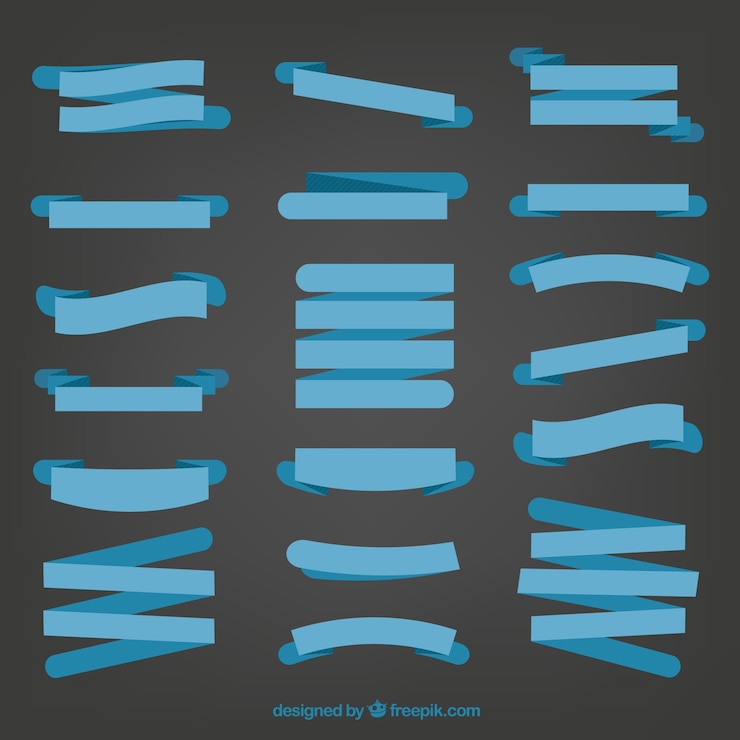 Free Vector blue ribbons in retro style