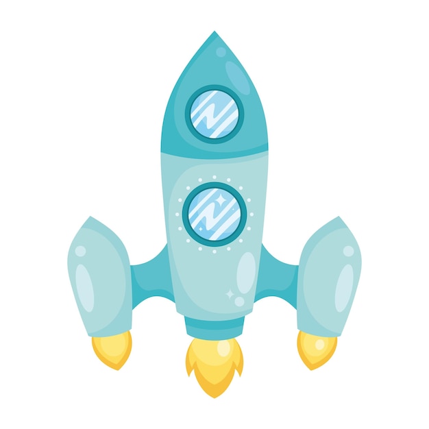 Free vector blue rocket start up