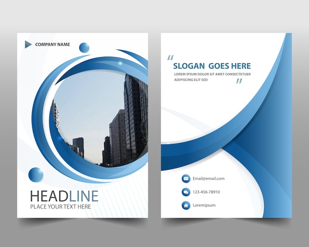 Blue round modern annual report template