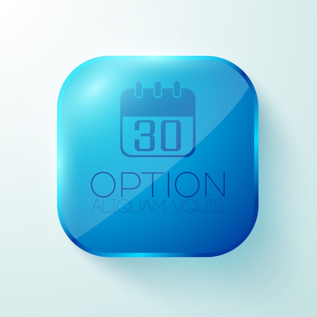 Blue rounded square button with calendar