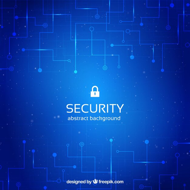 Blue security background with circuits