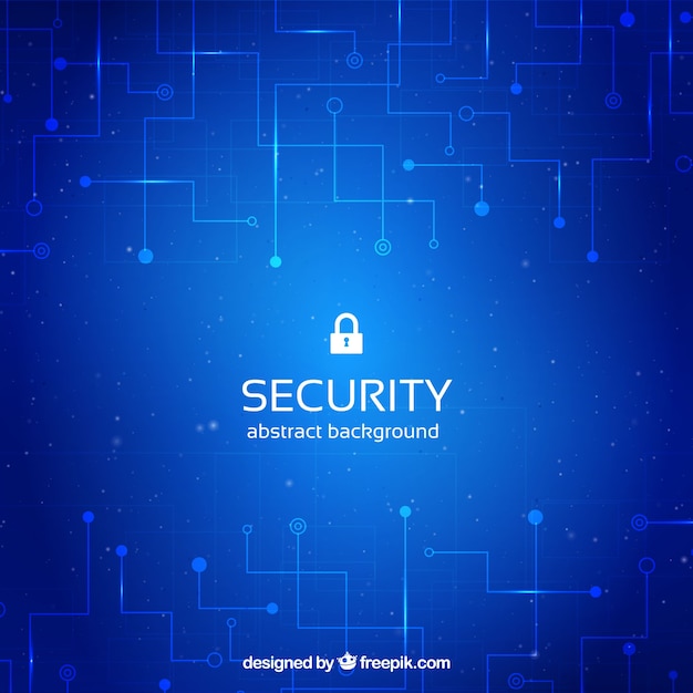 Blue security background with circuits